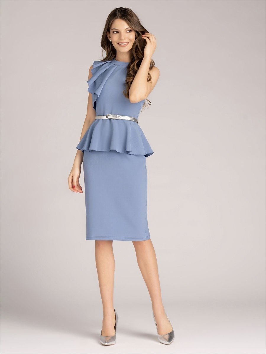 Blue peplum dress
